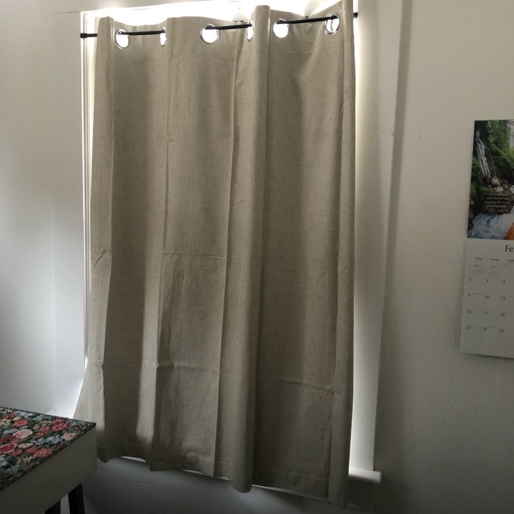 NWOT Faux Linen Blackout Curtains 52W x 54L (2 panels)